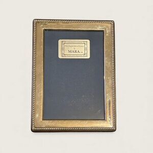 Vintage Mara Fine English Real Silver Photo Frame Beaded Edge 4x6 Picture